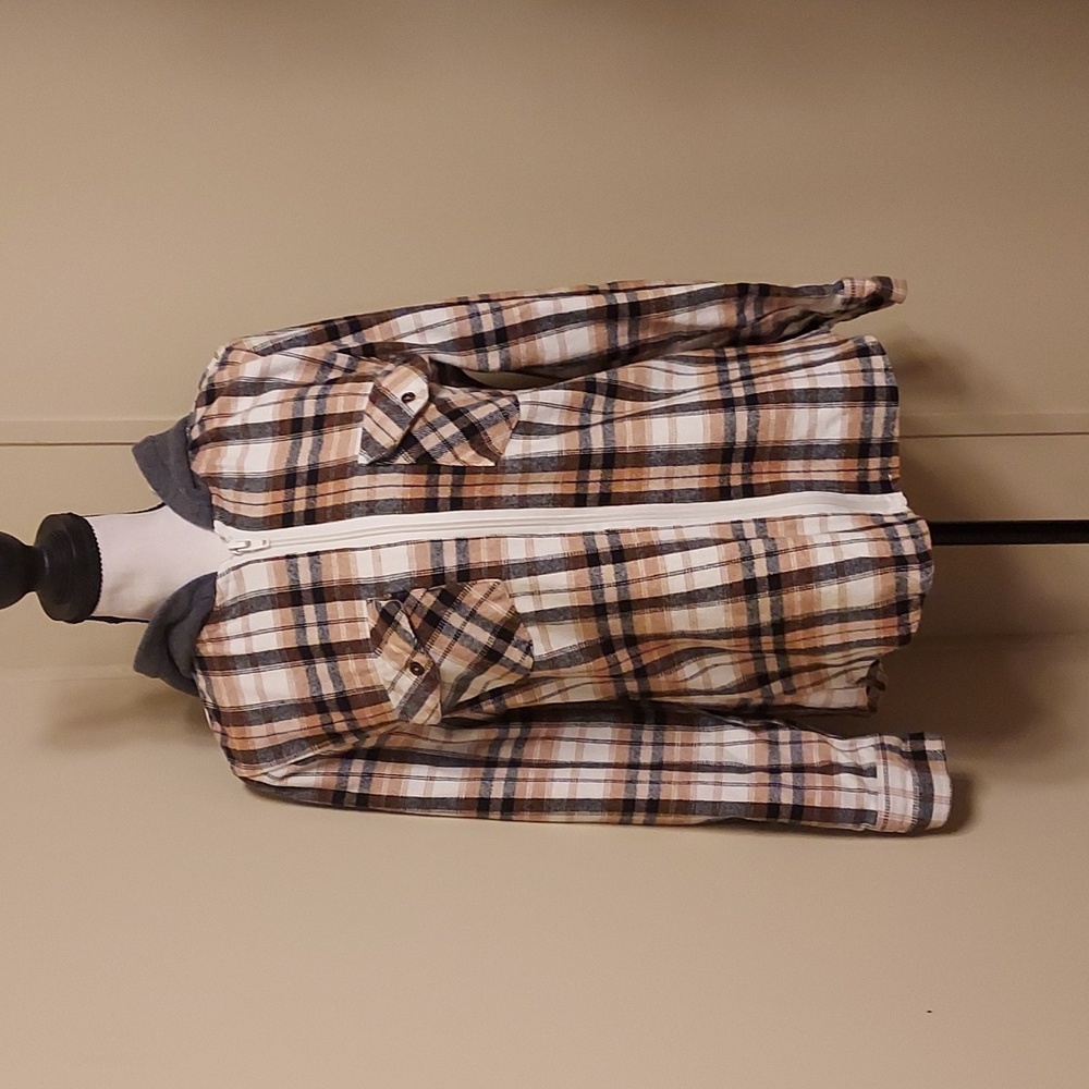 Shyanne Black, Tan and White Plaid Shacket